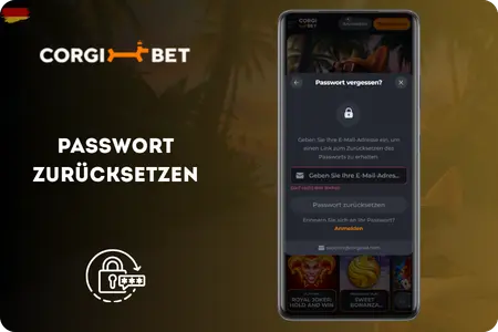 Corgi Bet Passwort vergessen E-Mail Reset-Link 