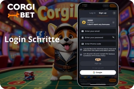 Anleitung für den Corgibet Login in fünf Schritten