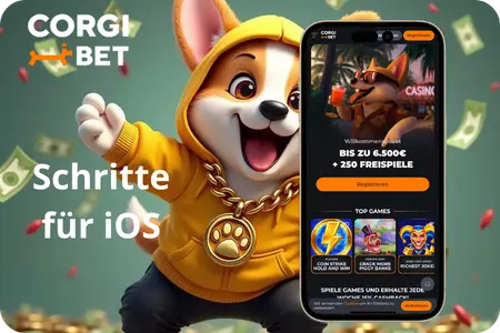 Corgibet iOS App über Safari zum Home-Bildschirm auf dem iPhone hinzufügen