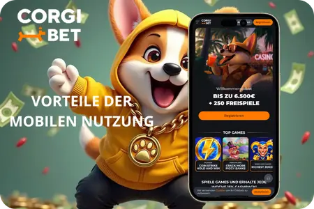Vorteile von Corgibet Mobile: Spiele, Bonus und Kasse immer griffbereit